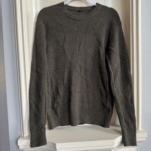 Muji Smoky Green Cable Knit Sweater Size Medium